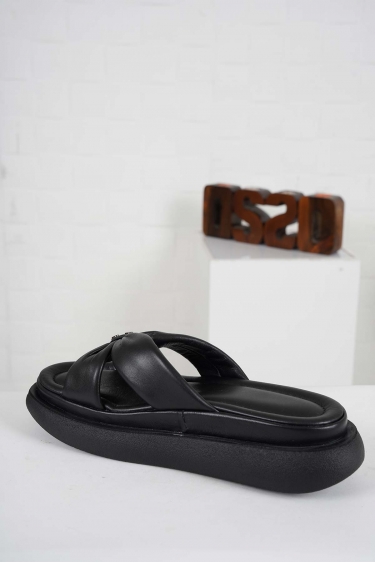 Hakiki Deri Siyah Kadın Komfort Terlik 241229604