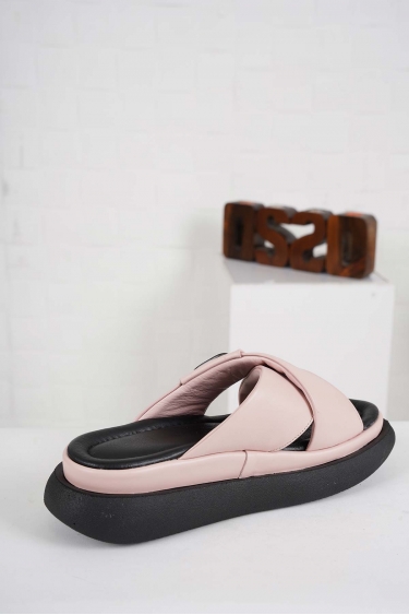 Hakiki Deri Pudra Kadın Komfort Terlik 241229605