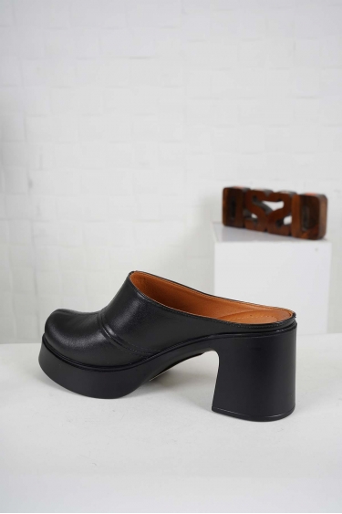 Hakiki Deri Siyah Kadın Topuklu Sabo 241229702