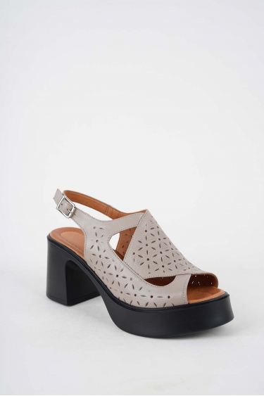 Hakiki Deri Vizon Kadın Topuklu Sandalet 251229503