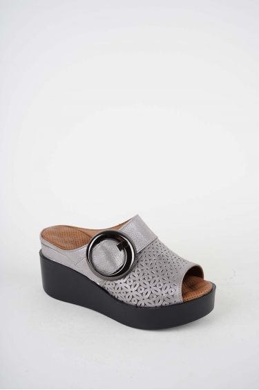 Hakiki Deri Vizon Saten Kadın Dolgu Topuk Terlik 251229603