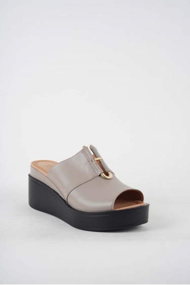 Hakiki Deri Vizon Kadın Dolgu Topuk Terlik 251229604