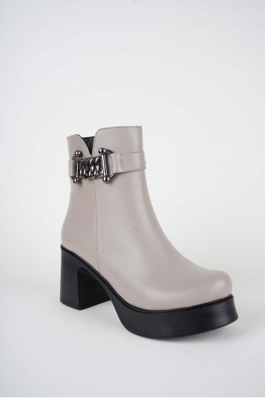 Hakiki Deri Vizon Kadın Topuklu Bot 252229202