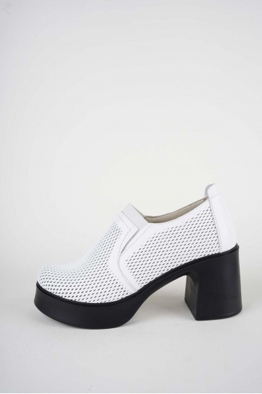 Hakiki Deri Beyaz Kadın Topuklu Ayakkabı 261229101