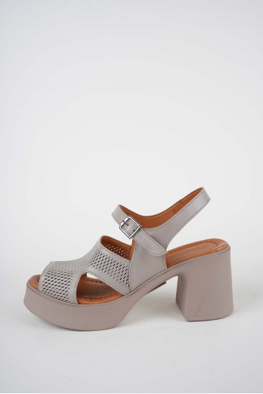 Hakiki Deri Vizon Kadın Topuklu Sandalet 261229502