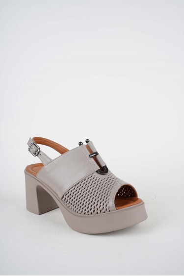 Hakiki Deri Vizon Kadın Topuklu Sandalet 261229505