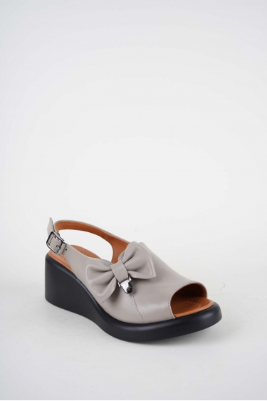 Hakiki Deri Vizon Kadın Dolgu Topuklu Sandalet 261229508