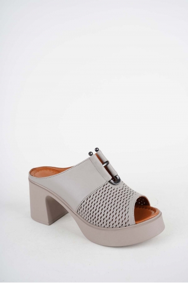 Hakiki Deri Vizon Kadın Topuklu Sandalet 261229601