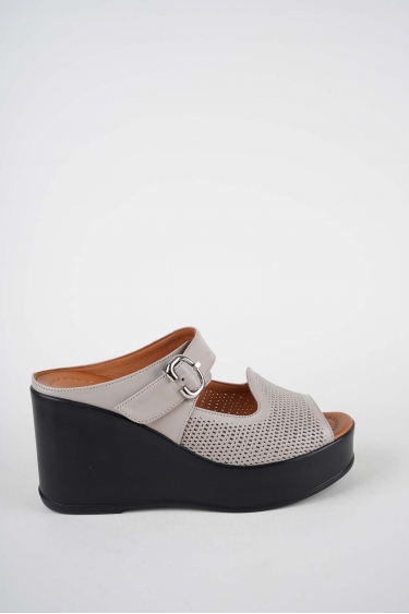 Hakiki Deri Vizon Kadın Dolgu Topuklu Terlik 261229603