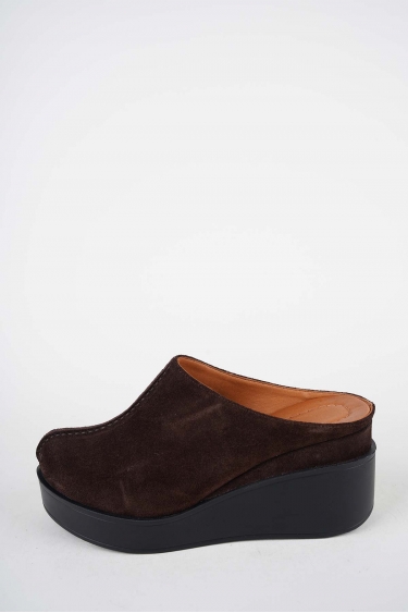 Hakiki Deri Kahve Süet Kadın Dolgu Topuklu Sandalet 261229701