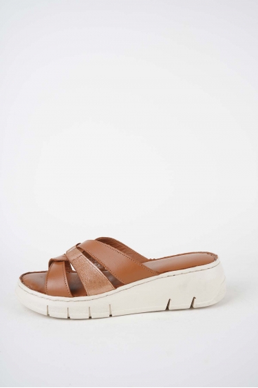 Hakiki Deri Taba Kadın Dolgu Topuklu Terlik 261245608