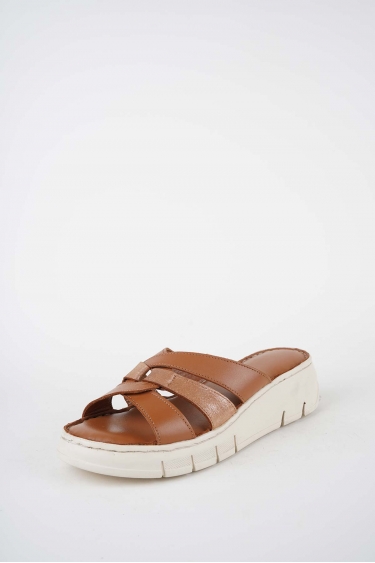 Hakiki Deri Taba Kadın Dolgu Topuklu Terlik 261245608