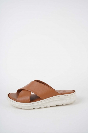 Hakiki Deri Taba Kadın Dolgu Topuklu Terlik 261245609