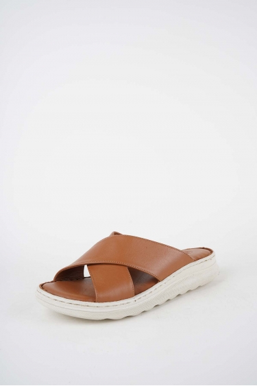 Hakiki Deri Taba Kadın Dolgu Topuklu Terlik 261245609