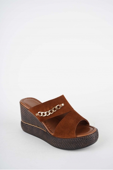 Hakiki Deri Yok Kadın Dolgu Topuklu Terlik 261504Z606