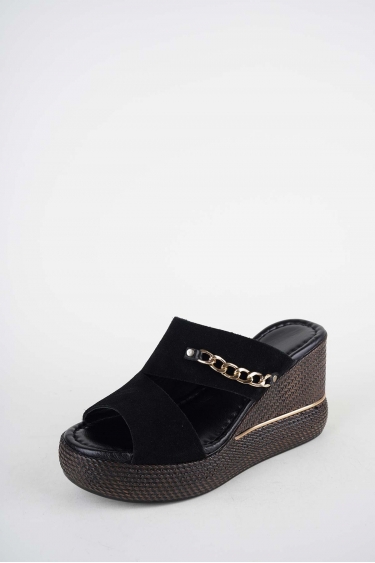 Hakiki Deri Yok Kadın Dolgu Topuklu Terlik 261504Z606