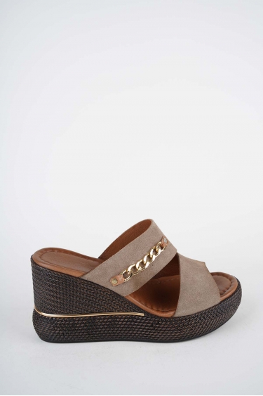 Hakiki Deri Yok Kadın Dolgu Topuklu Terlik 261504Z606