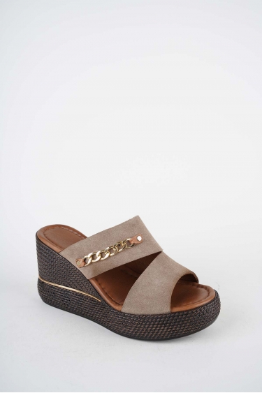 Hakiki Deri Yok Kadın Dolgu Topuklu Terlik 261504Z606