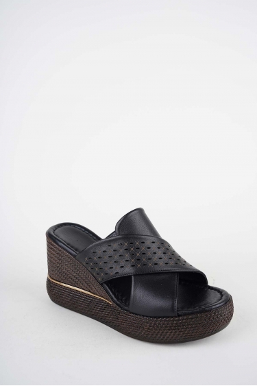 Hakiki Deri Yok Kadın Dolgu Topuklu Terlik 261504Z607