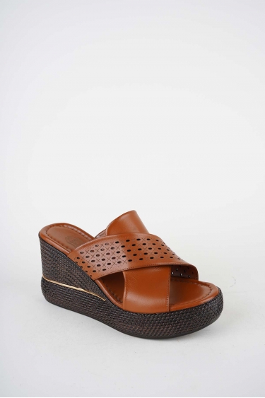 Hakiki Deri Yok Kadın Dolgu Topuklu Terlik 261505Z607