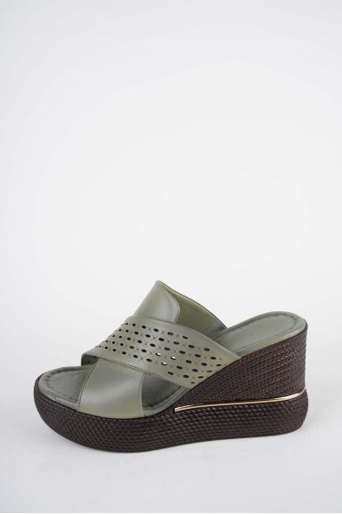 Hakiki Deri Yok Kadın Dolgu Topuklu Terlik 261505Z607