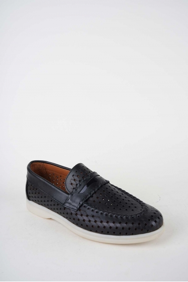 Hakiki Deri Siyah Kadın Makosen Ayakkabı 261507Z102