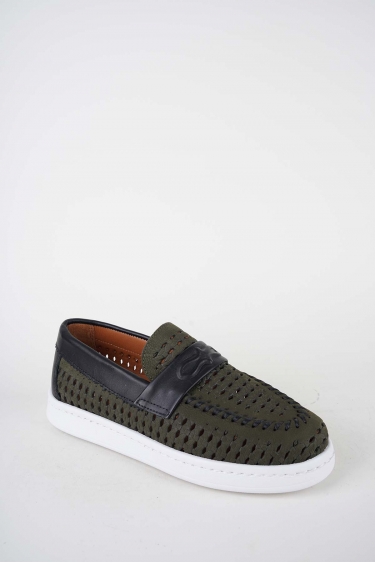 Hakiki Deri Haki Nubuk-Siyah Kadın Makosen Ayakkabı 261507Z103