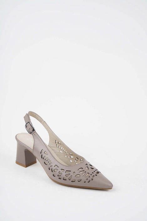 Hakiki Deri Vizon Kadın Topuklu Sandalet 261105502