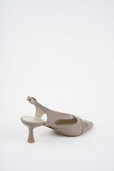 Hakiki Deri Vizon-Vizon Rugan Kadın Topuklu Sandalet 261105505