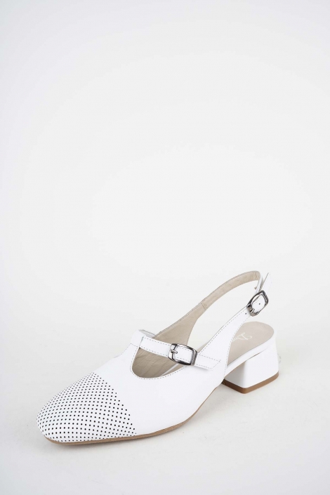 Hakiki Deri Beyaz Kadın Topuklu Sandalet 261105507