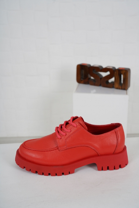 Hakiki Deri Kırmızı Kadın Casual Ayakkabı 231108118