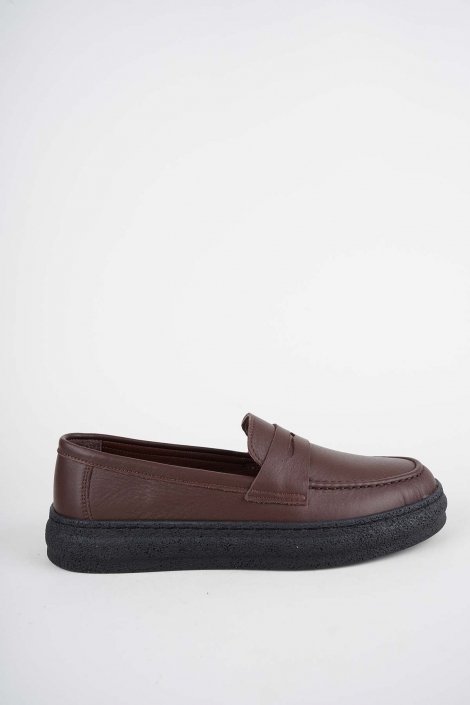 Hakiki Deri Kahve Kadın Casual Ayakkabı 232108101