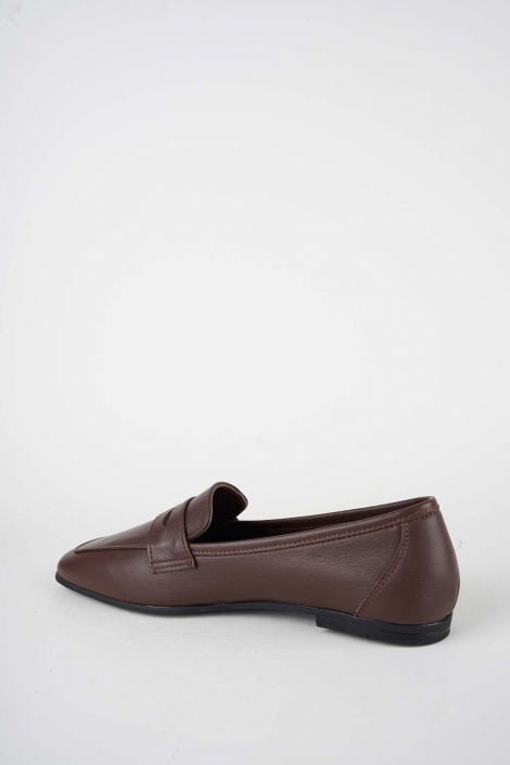 Hakiki Deri Kahve Kadın Babet Ayakkabı 251108103