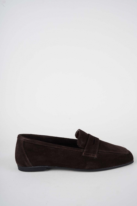 Hakiki Deri Kahve Süet Kadın Babet Ayakkabı 251108103