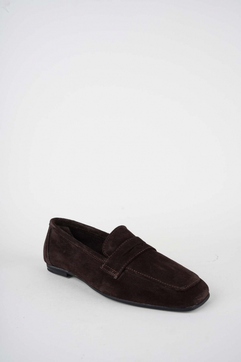 Hakiki Deri Kahve Süet Kadın Babet Ayakkabı 251108103