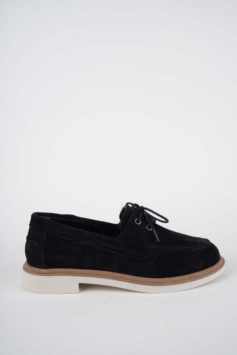 Hakiki Deri Siyah Süet Kadın Casual Ayakkabı 261108100