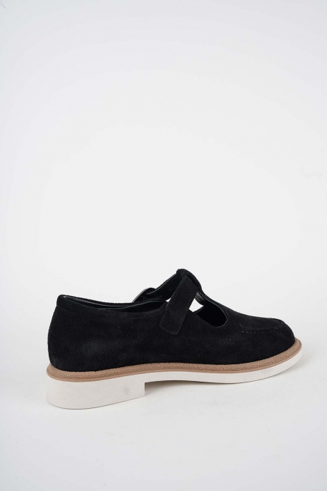 Hakiki Deri Siyah Süet Kadın Casual Ayakkabı 261108101