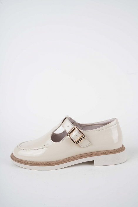 Hakiki Deri Bej Rugan Kadın Casual Ayakkabı 261108101