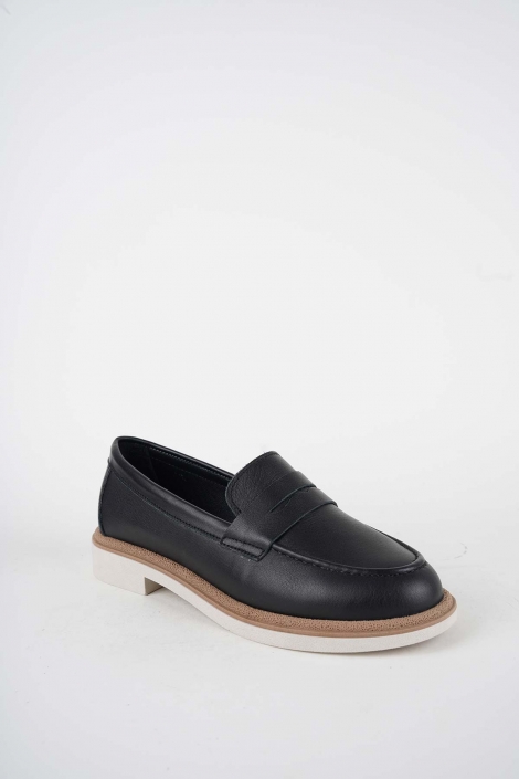 Hakiki Deri Siyah Kadın Casual Ayakkabı 261108102