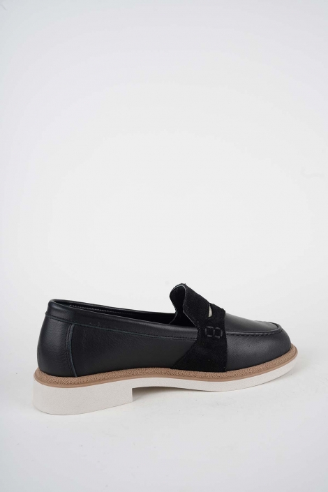 Hakiki Deri Siyah Kadın Casual Ayakkabı 261108103