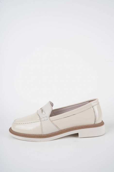 Hakiki Deri Bej Rugan Kadın Casual Ayakkabı 261108103