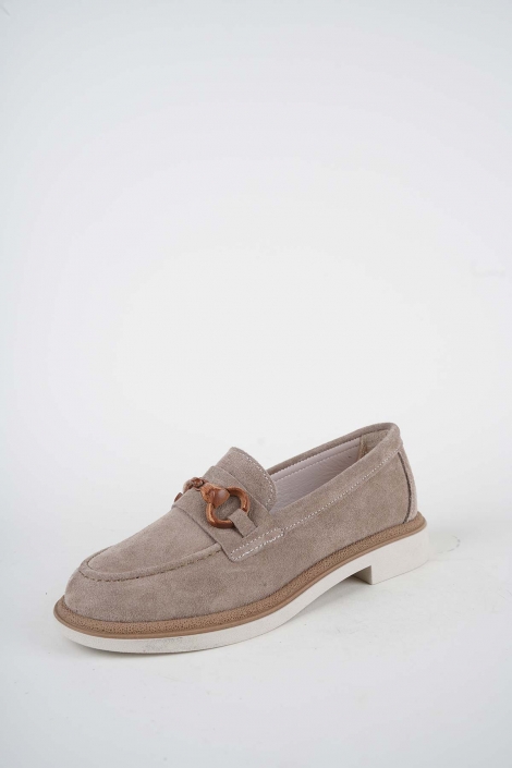 Hakiki Deri Vizon Süet Kadın Casual Ayakkabı 261108106