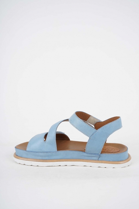 Hakiki Deri Kot Mavi Kadın Casual Sandalet 251111501