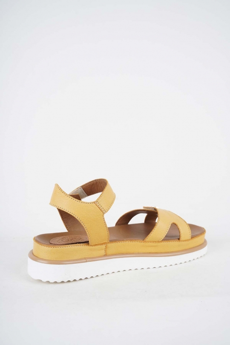 Hakiki Deri Hardal Kadın Casual Sandalet 251111502