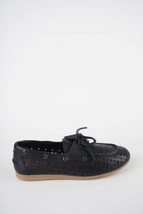 Hakiki Deri Siyah Kadın Babet Ayakkabı 261111102