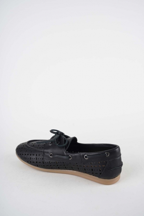 Hakiki Deri Siyah Kadın Babet Ayakkabı 261111102