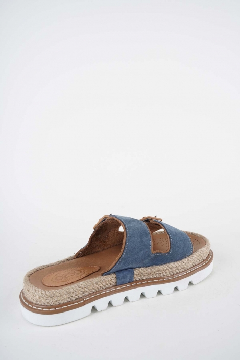 Hakiki Deri Kot Mavi Süet Kadın Casual Terlik 261111603