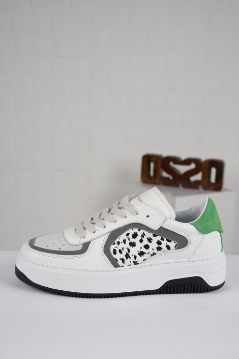 Hakiki Deri Multi Yeşil Kadın Sneaker Ayakkabı 222114105