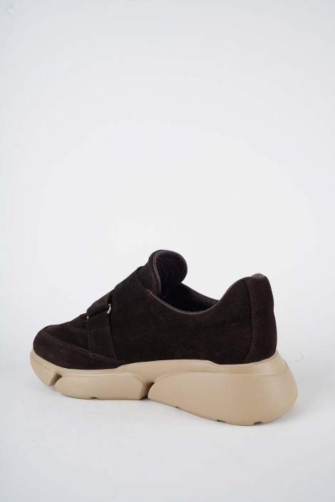 Hakiki Deri Kahve Süet Kadın Sneaker Ayakkabı 252114101