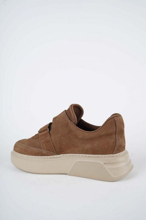Hakiki Deri Taba Nubuk Kadın Sneaker Ayakkabı 252114102